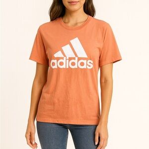 Adidas Orange Oversized Size Large Activewear T-Shirt